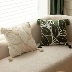 Florale Bestickte Kissenhülle – Jacquard – 45x45CM