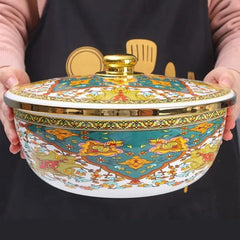 Nordische Emaille-Schüssel – Retro Design, grosse Kapazität