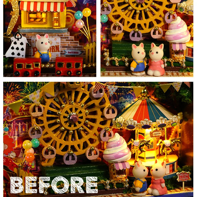 Miniatur Puppenhaus – Holzstil – Schlafzimmerdeko