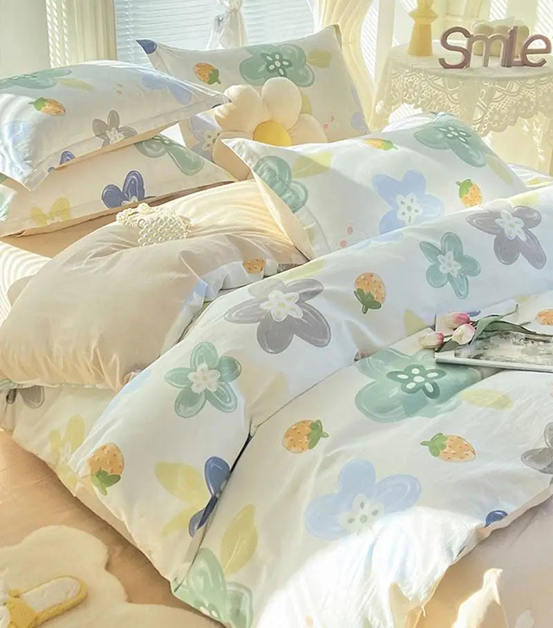 Baumwollbettwäsche – Florales Design – Verschiedene Grössen