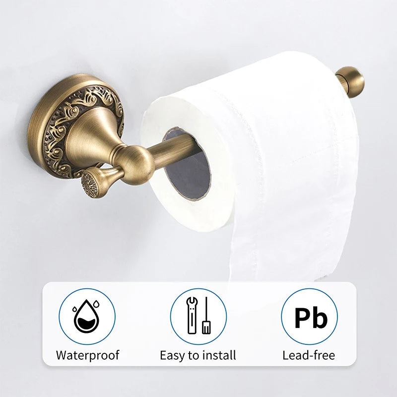 Antiker Messing Toilettenhalter – Kupfer Wandmontage