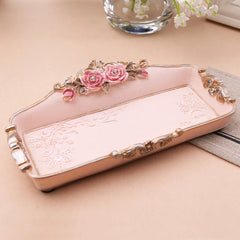 Vintage Schmucktablett aus Resin – Koreanischer Stil, 18x9.5cm