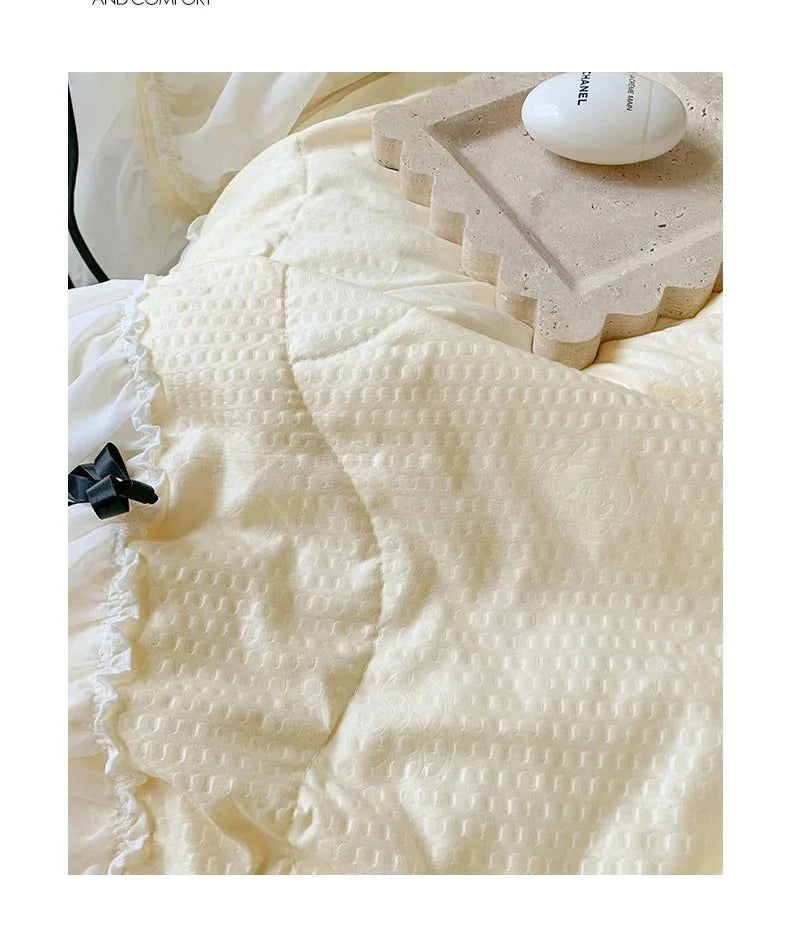 Sommersteppset – Spitze & Schleifendesign – 200x230cm