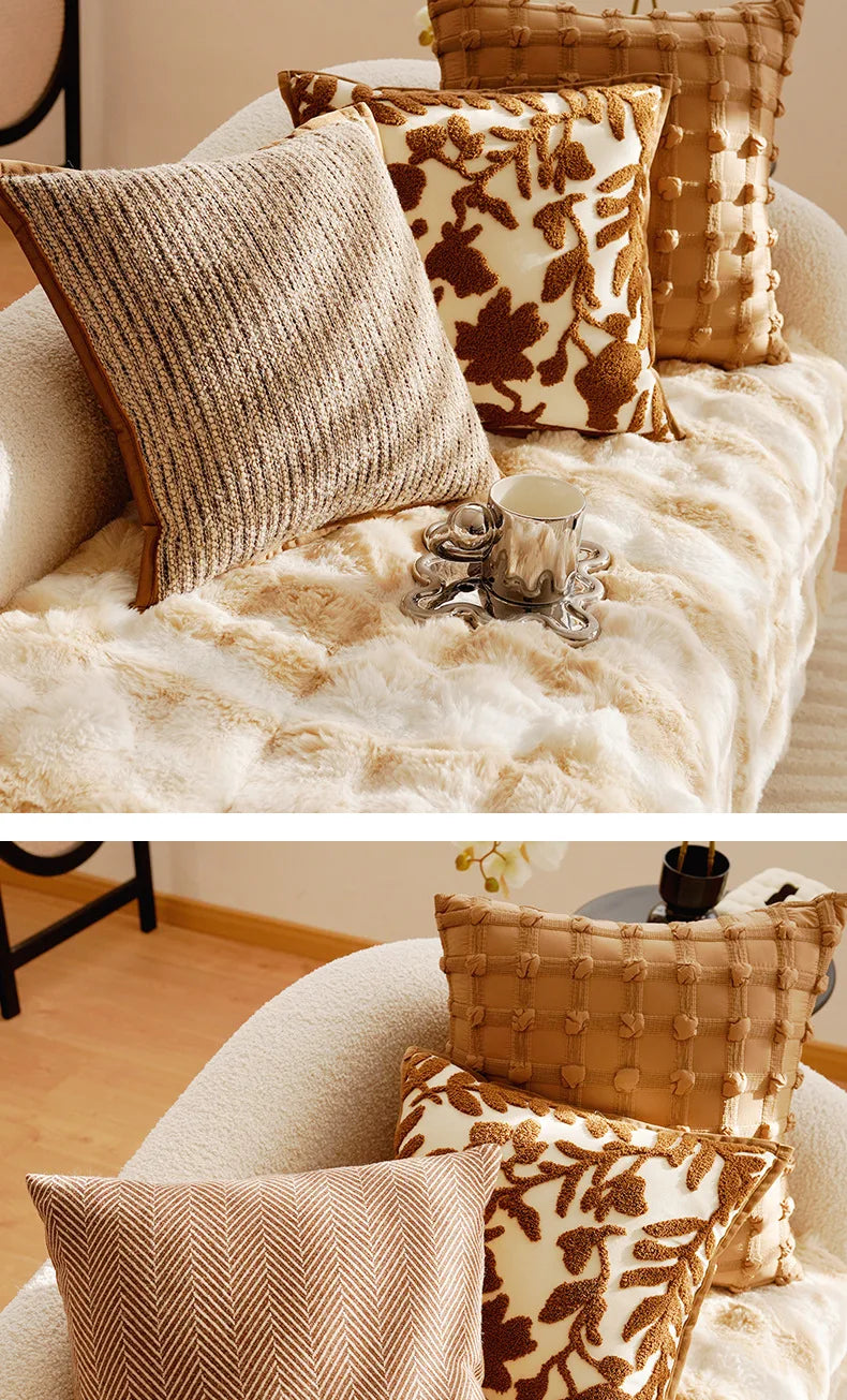 Nordisches Kissenbezug – Florales Polyester/Baumwolle – 30x50/45x45cm