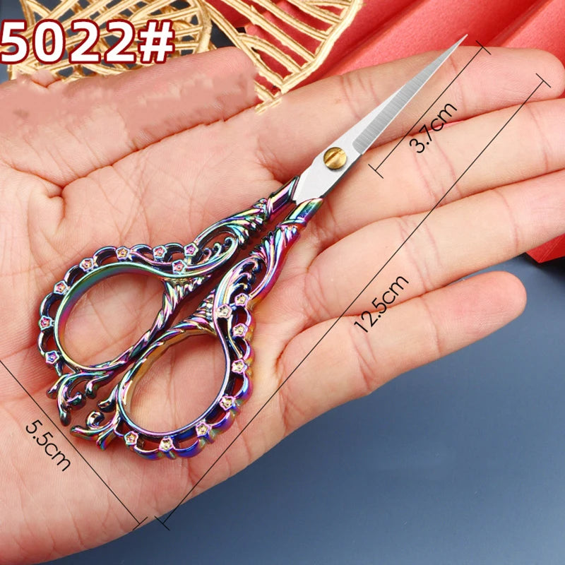 Vintage Schere – Blattmuster, Edelstahl Schnitt