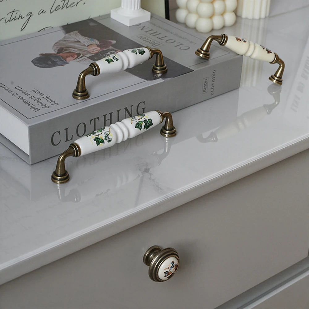 Vintage Keramikgriff – Ländlicher Stil – Möbelgriff