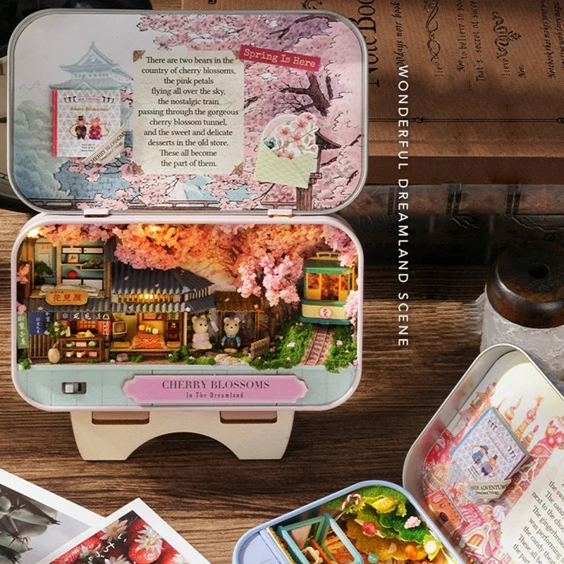 Miniatur Puppenhaus – Holzstil – Schlafzimmerdeko