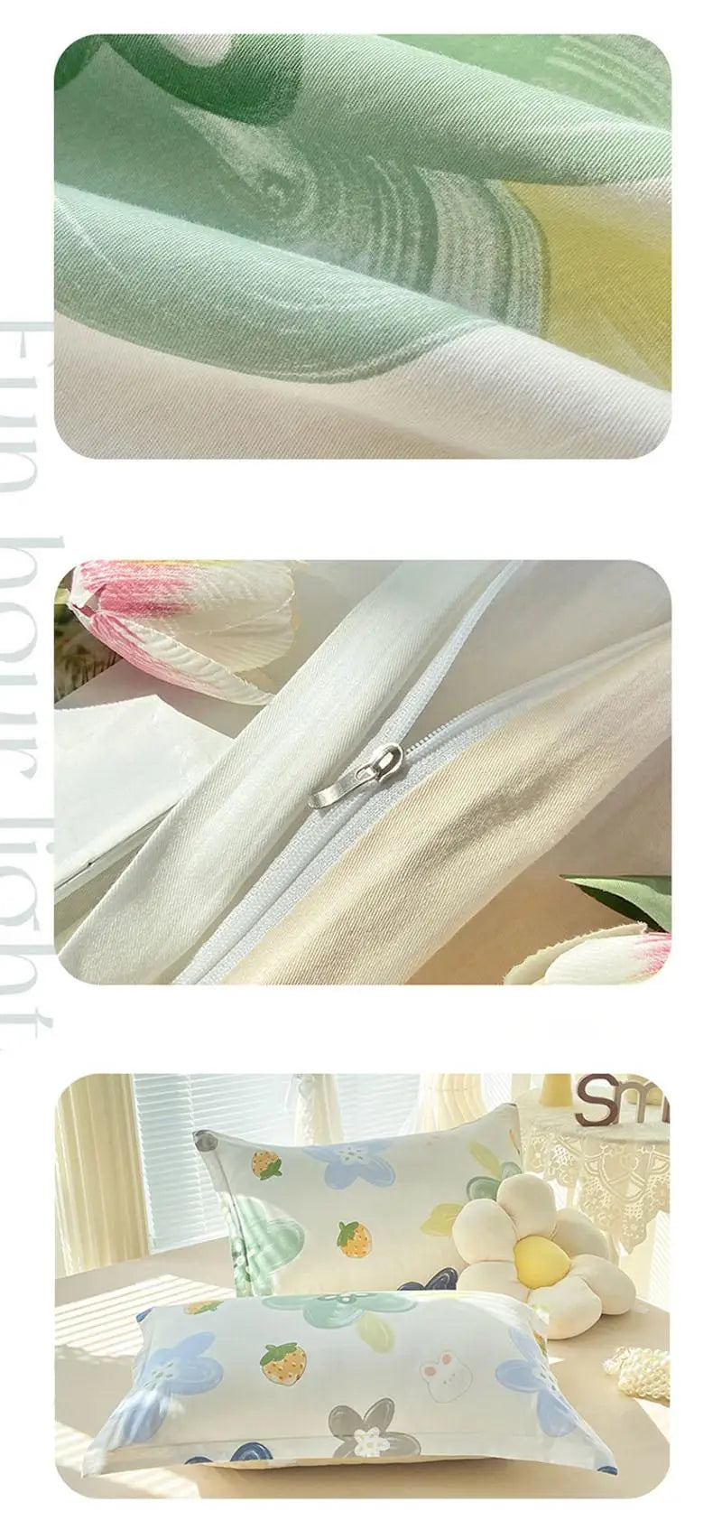 Baumwollbettwäsche – Florales Design – Verschiedene Grössen