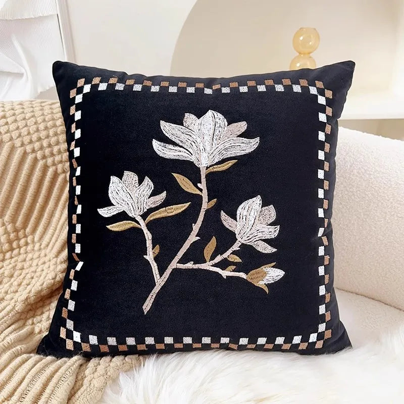 Mittelalterliche Bestickte Samtkissen - Retro Charme 30x50cm