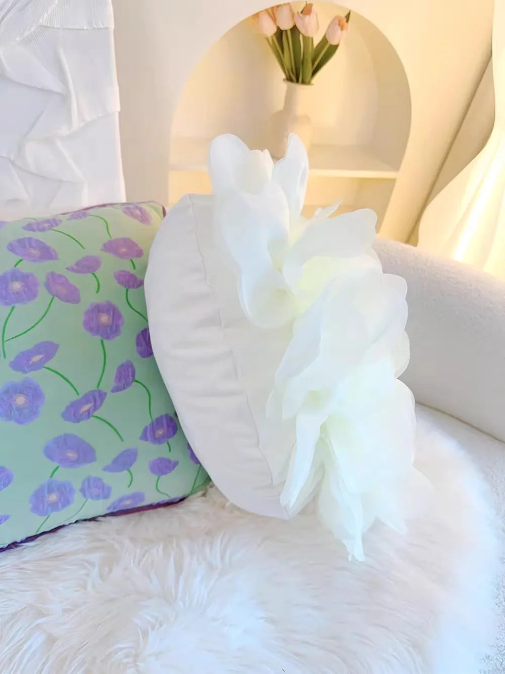 Pastorale Blumen Kissenhülle – Klassisches Baumwolle 45x45cm