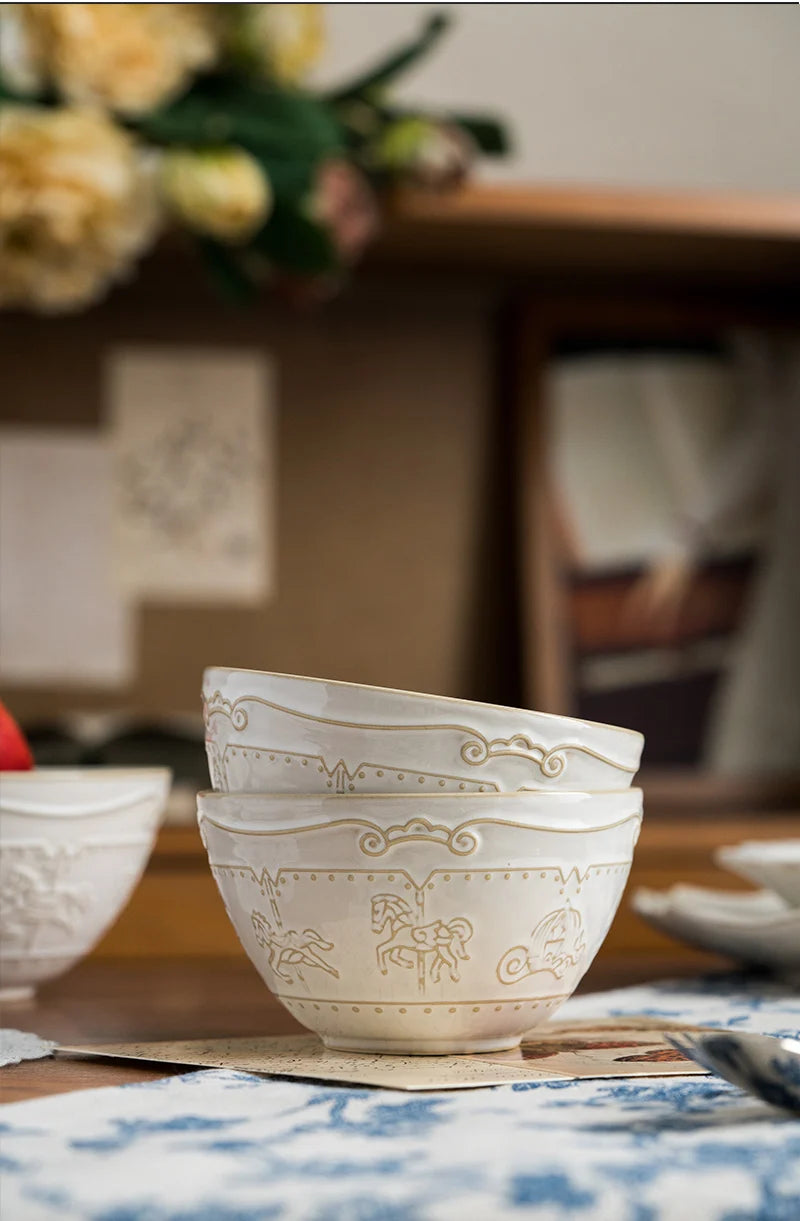 Keramik Geschirrset – Handgefertigt, Off White