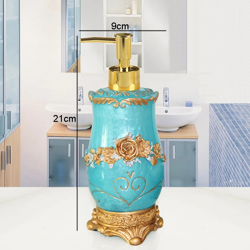 Floraler Seifenspender – Harz Vintage Badezimmer-Essential