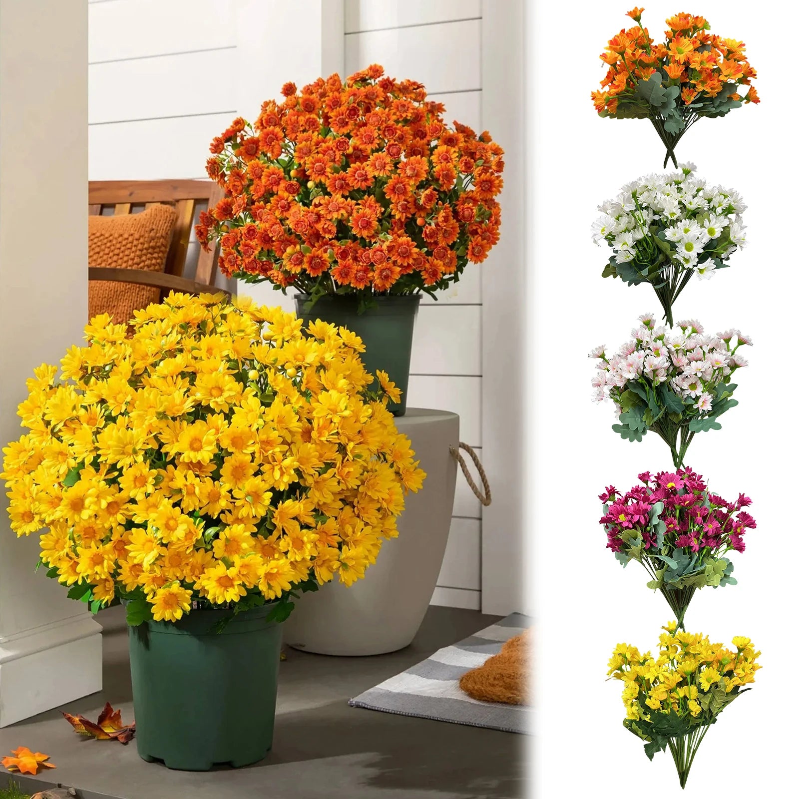 Künstliche Sunset-Mumien – Seidenstrauss – Indoor/Outdoor