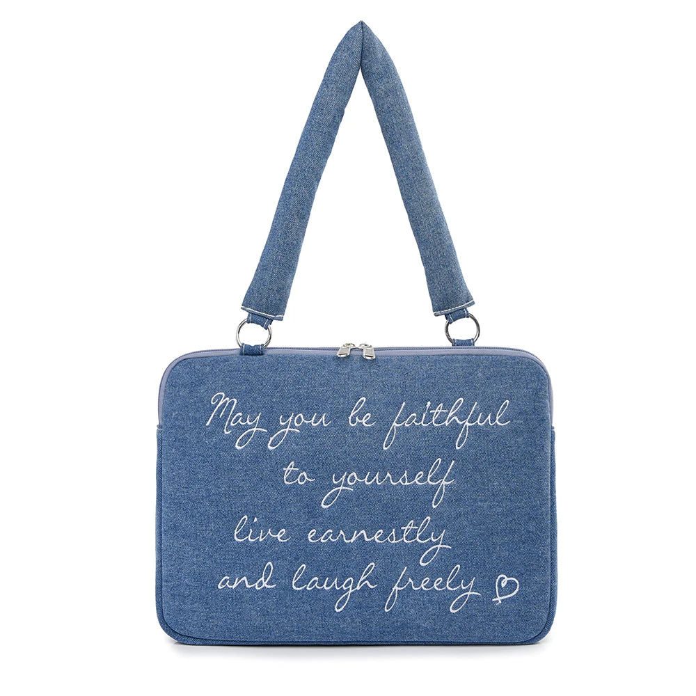 Laptophülle – Denim-Schleifendesign – 13-16 Zoll
