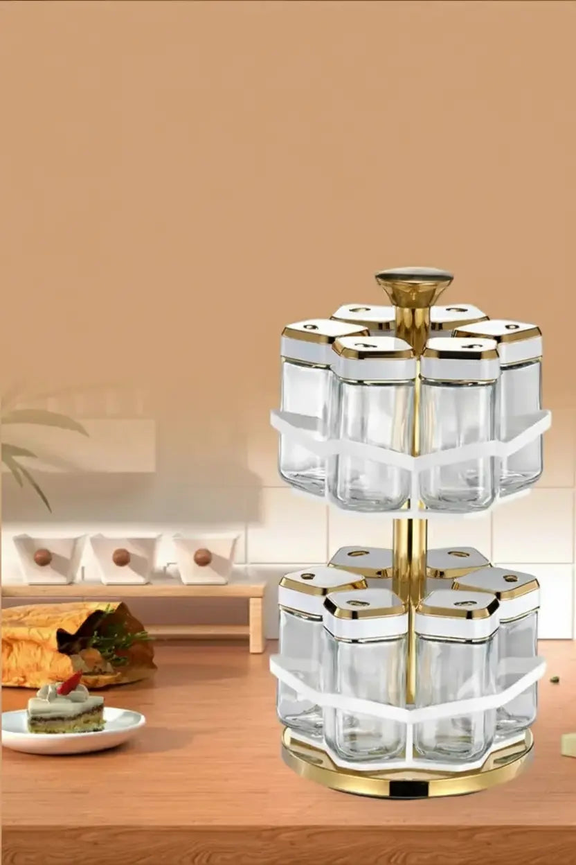 Nordic Gewürzglas Set – Keramik & Holz Design