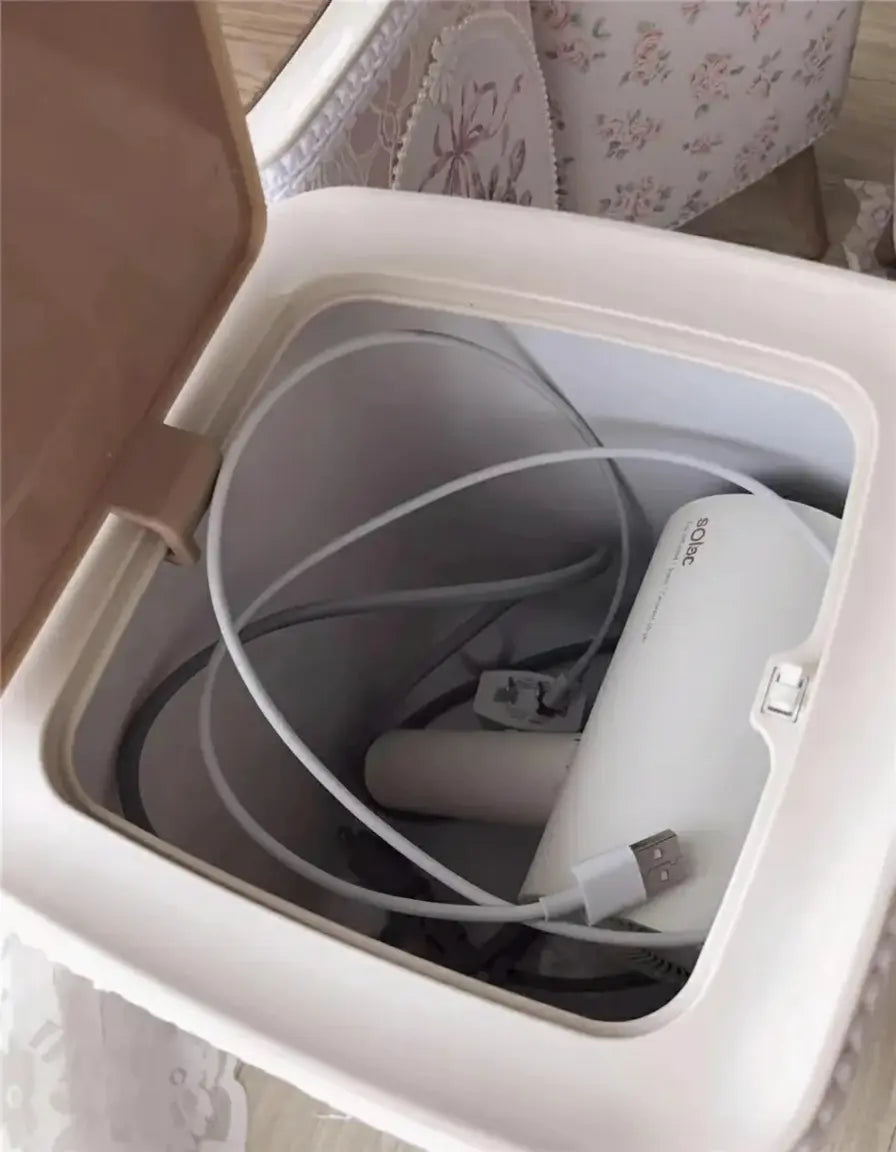 Retro-Spitzen-Mülleimer – Korean Leder – 22x22x35cm