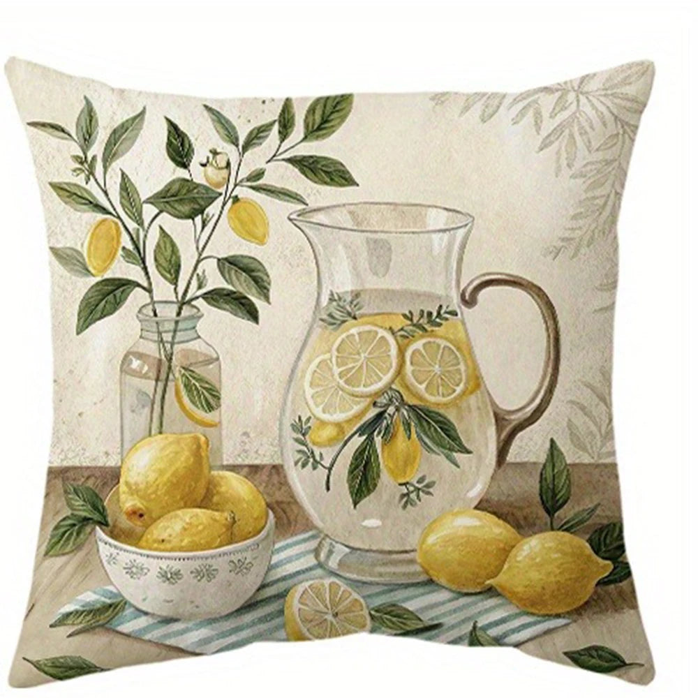 Zitronen Kissenbezüge – Polyester Print – 45x45cm