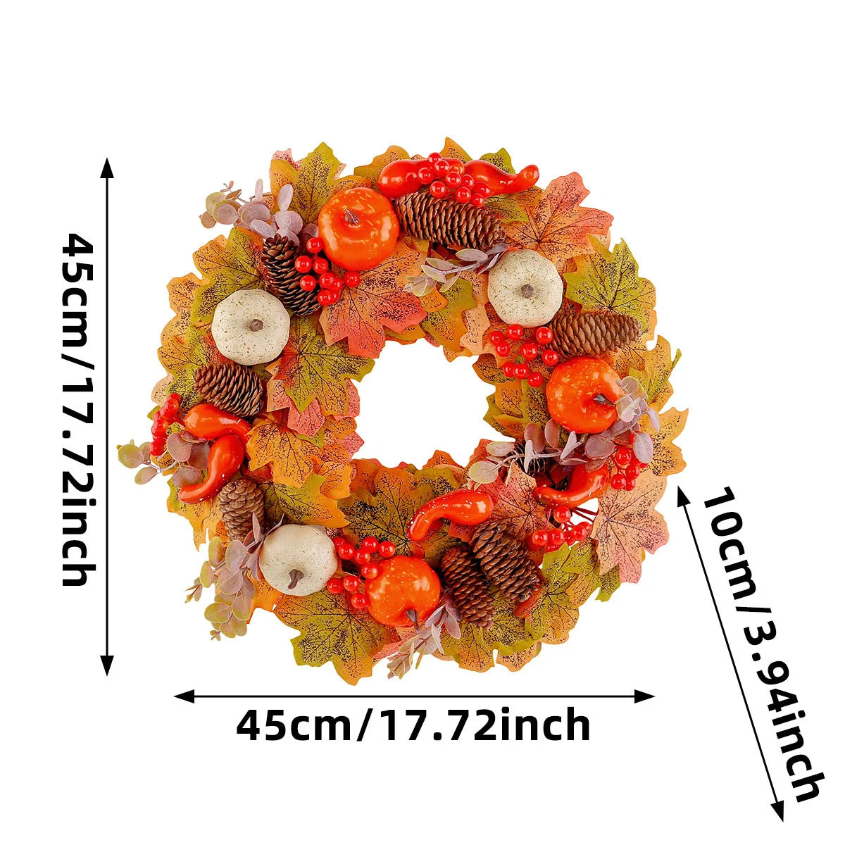 Herbstkranz – Seide & Rattan Design – Aussen Dekor