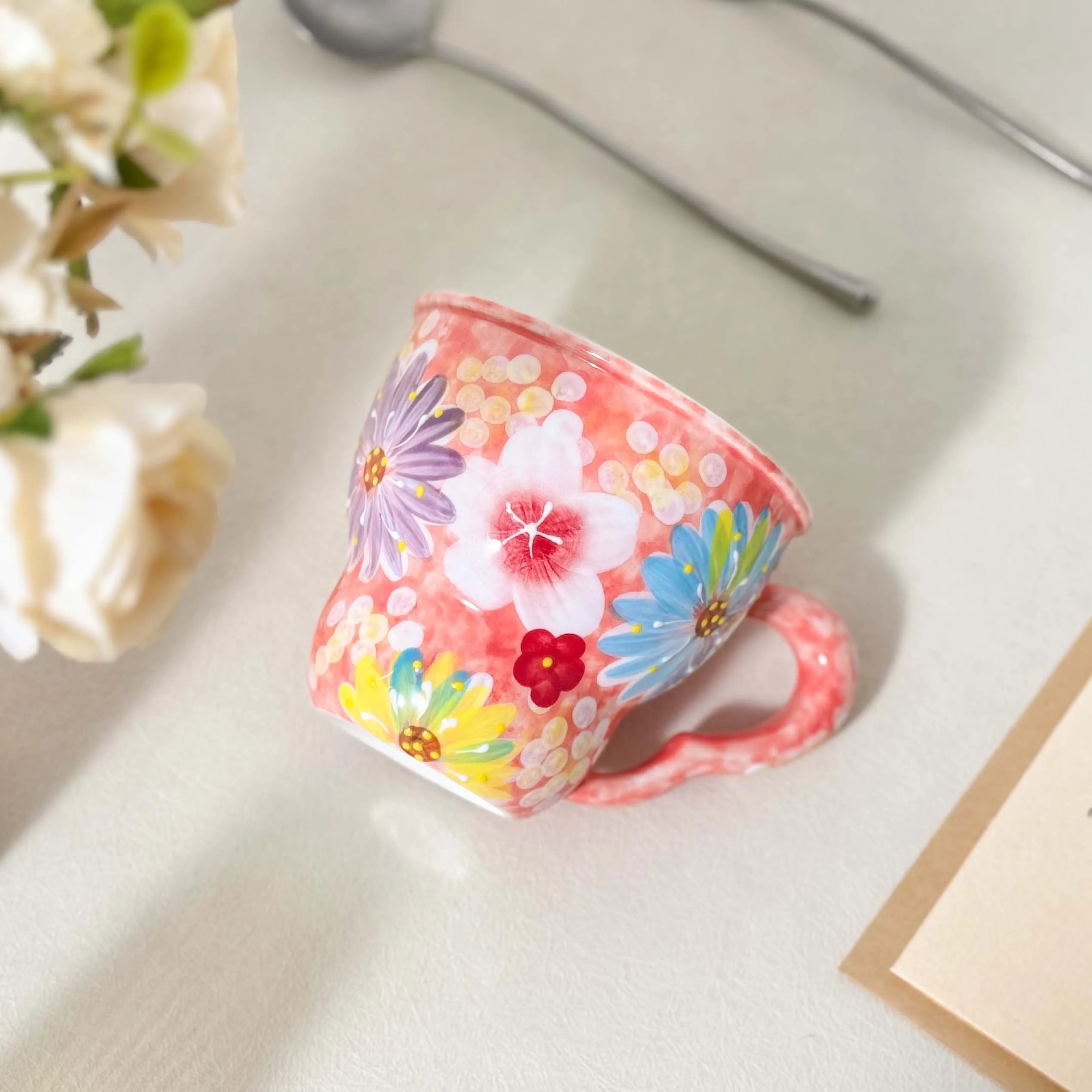 Keramiktasse mit Blumendesign – Japan Stil 501ml