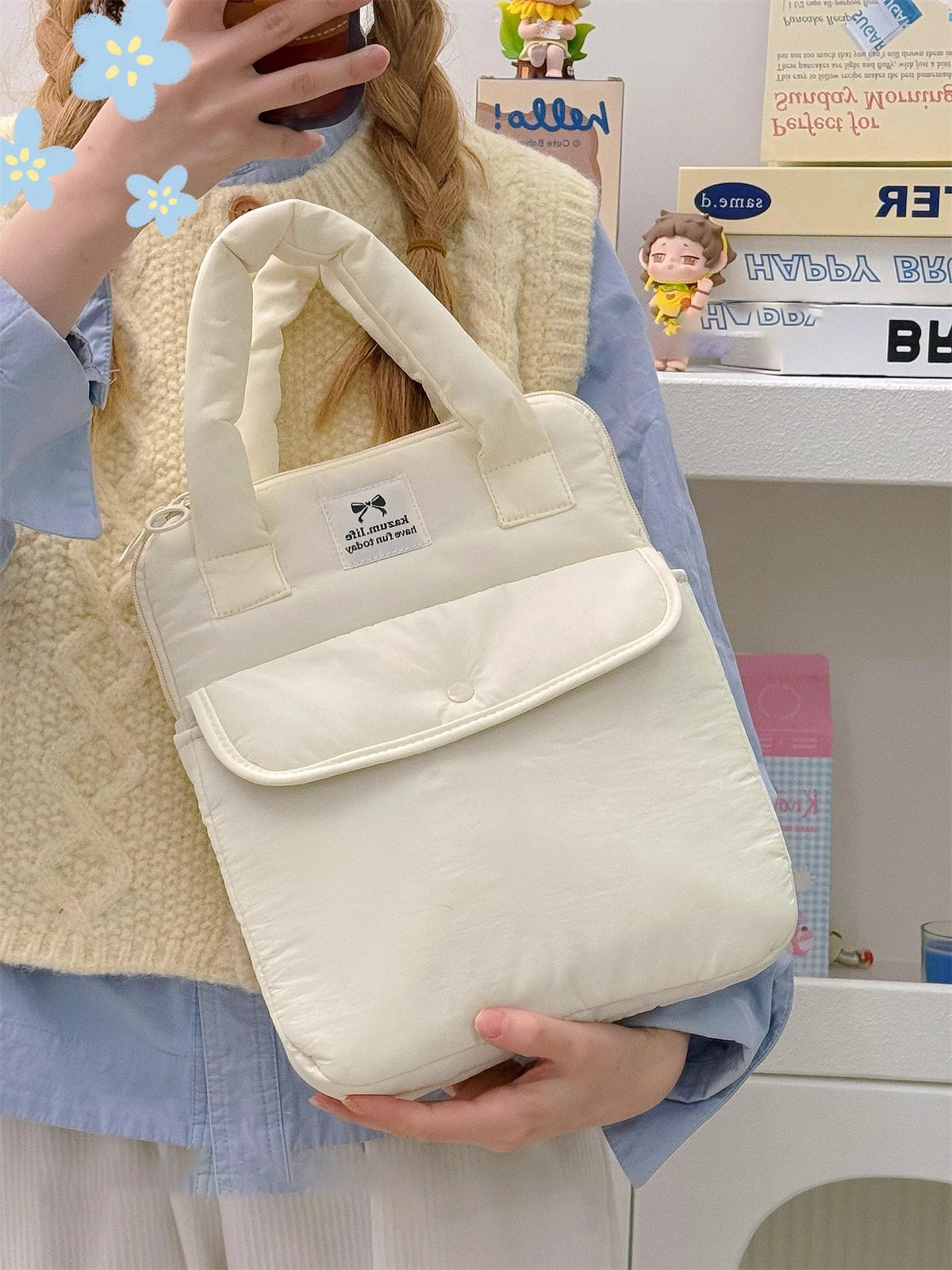 Stilvolle Polyester-Laptop-Tasche – Solides Design – Unisex