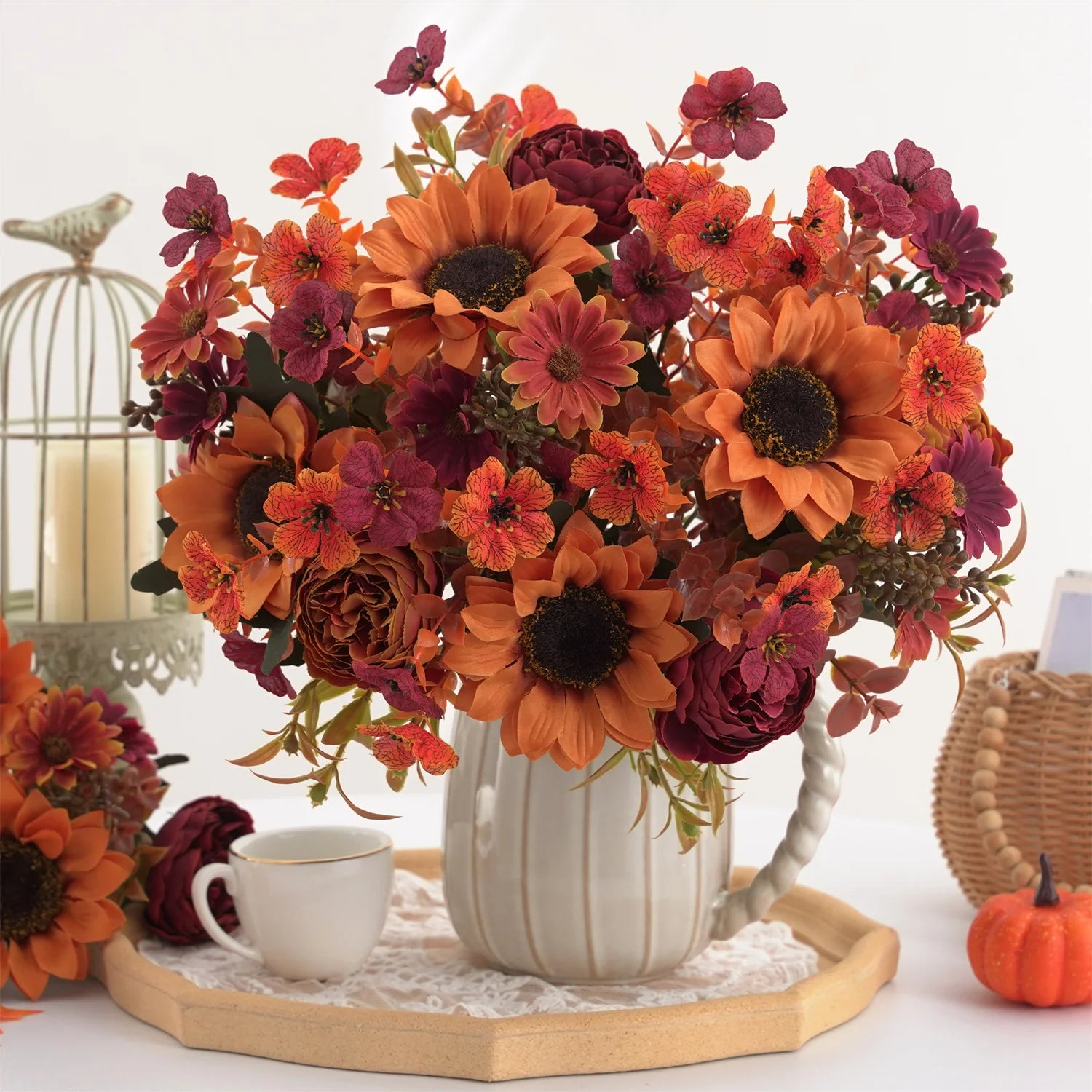 Kunst-Sonnenblumenstrauss – Polyesterdekor – Innenbereich