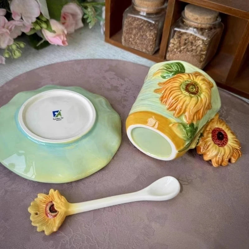 Porzellantasse – Unterglasur Sonnenblume – Umweltfreundlich