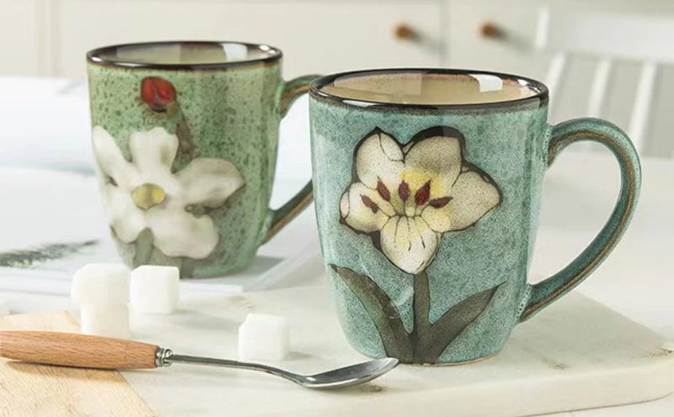 Handbemalte Keramiktasse – Koreanischer Stil – 350ml