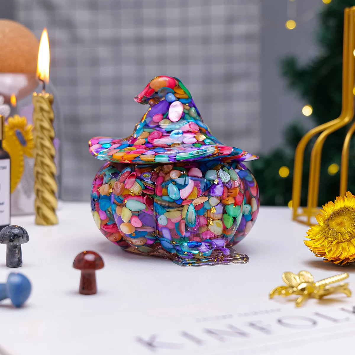 Amethyst Kristall Kürbis Schädel – Feng Shui Deko 10cm