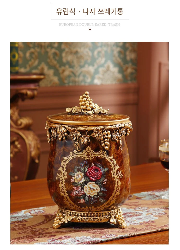 Europäischer Aufbewahrungskorb – Harz Schnitzdesign Couchtisch