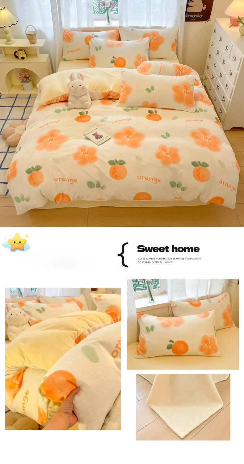 Mehrfarbiger Fleece-Bettbezug aus Polyester, modern, Grösse 200x230 cm