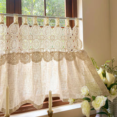 Imitation Hanfvorhang – Boho Spitze – B110 x H60cm