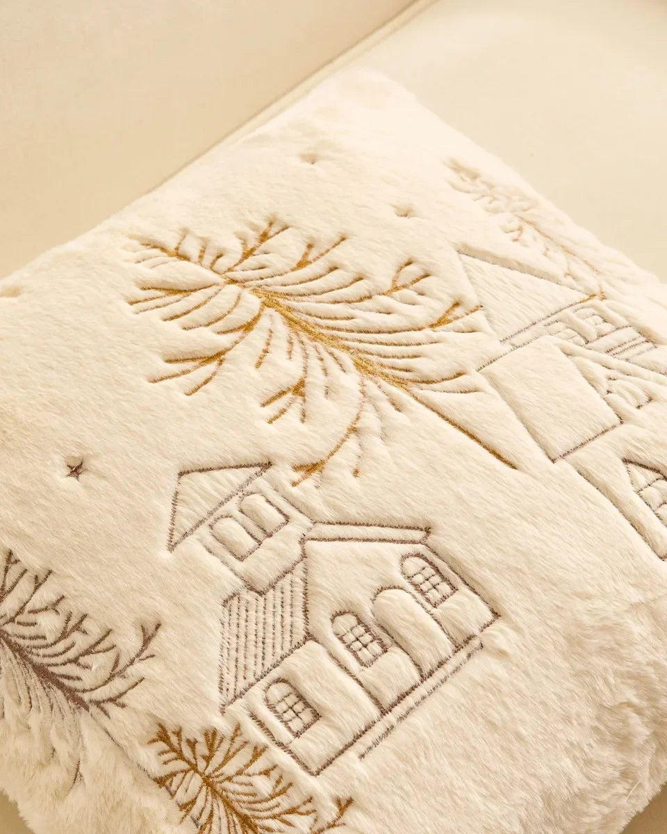 Weihnachtskissenbezug – Plüsch Bestickt – Wohndekor