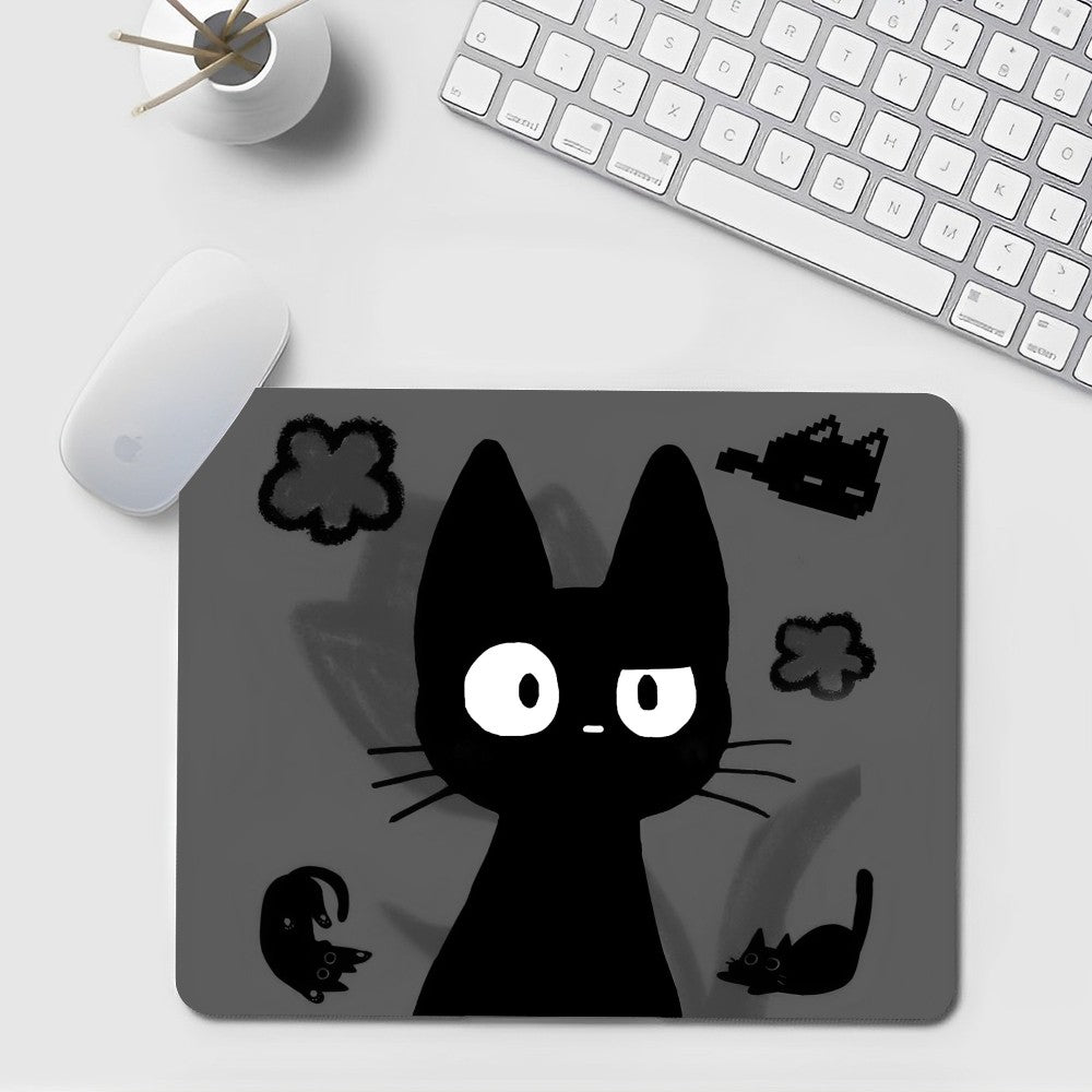 Schwarze Katze Mauspad – Kawaii Gummi Design – 20x25cm
