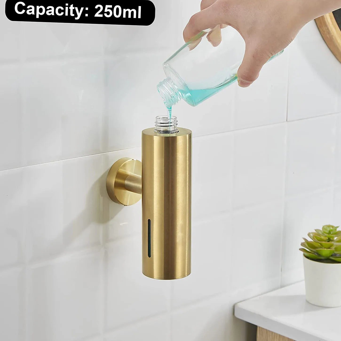 Wandseifenspender – Gebürstetes Gold Edelstahl – Badezimmer