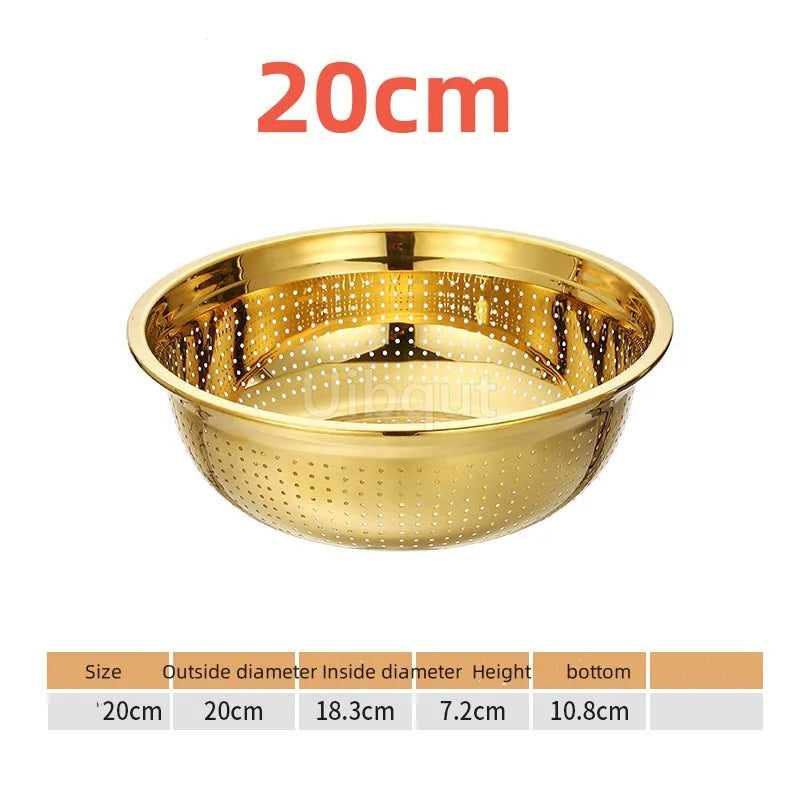 Sieb – Goldener Edelstahl – Verschiedene Grössen