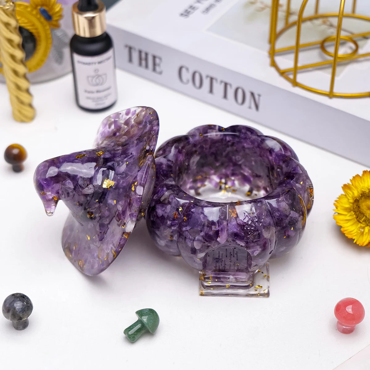 Amethyst Kristall Kürbis Schädel – Feng Shui Deko 10cm