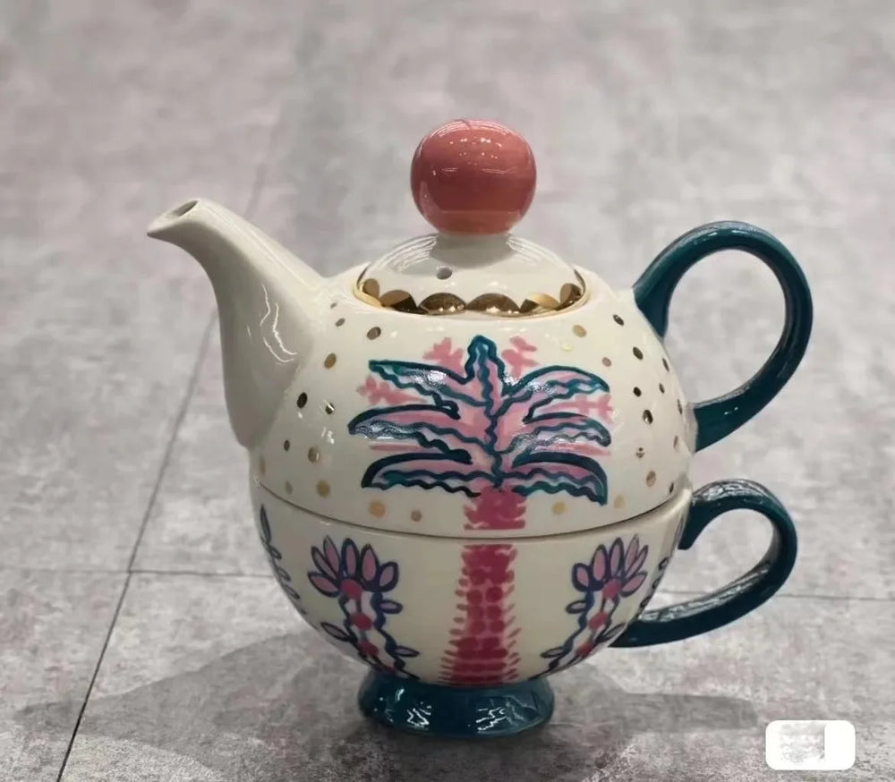 Bunte 3D-Relief-Keramik mit handgezeichnetem Design, mehrfarbiges Geschirr