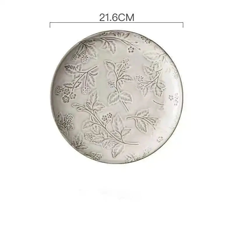 Keramik Westliche Küche Teller – Französisches Retro Relief – Versch. Grössen