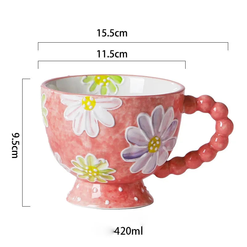 Handbemalte Keramiktassen – Süss & Grosse Kapazität