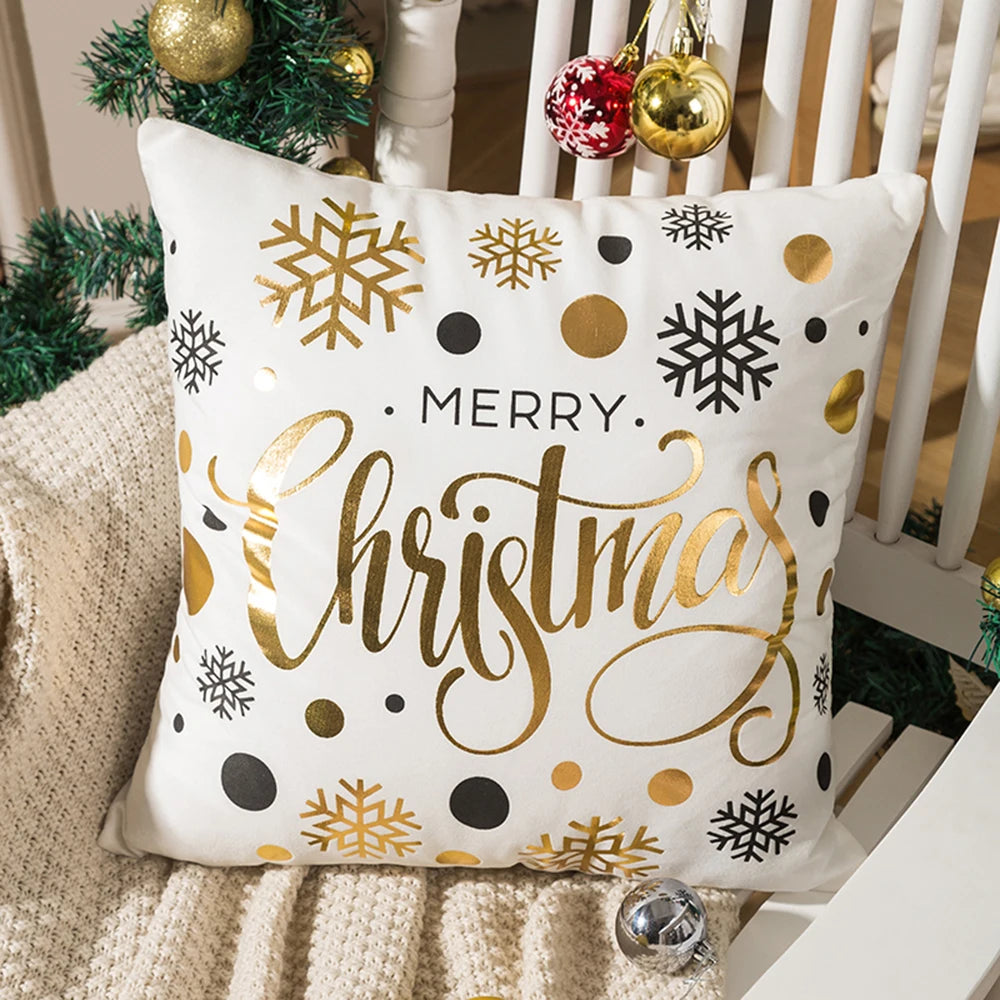 Weihnachtliche Kissenbezüge – Leinen/Baumwolle – 45x45cm Set