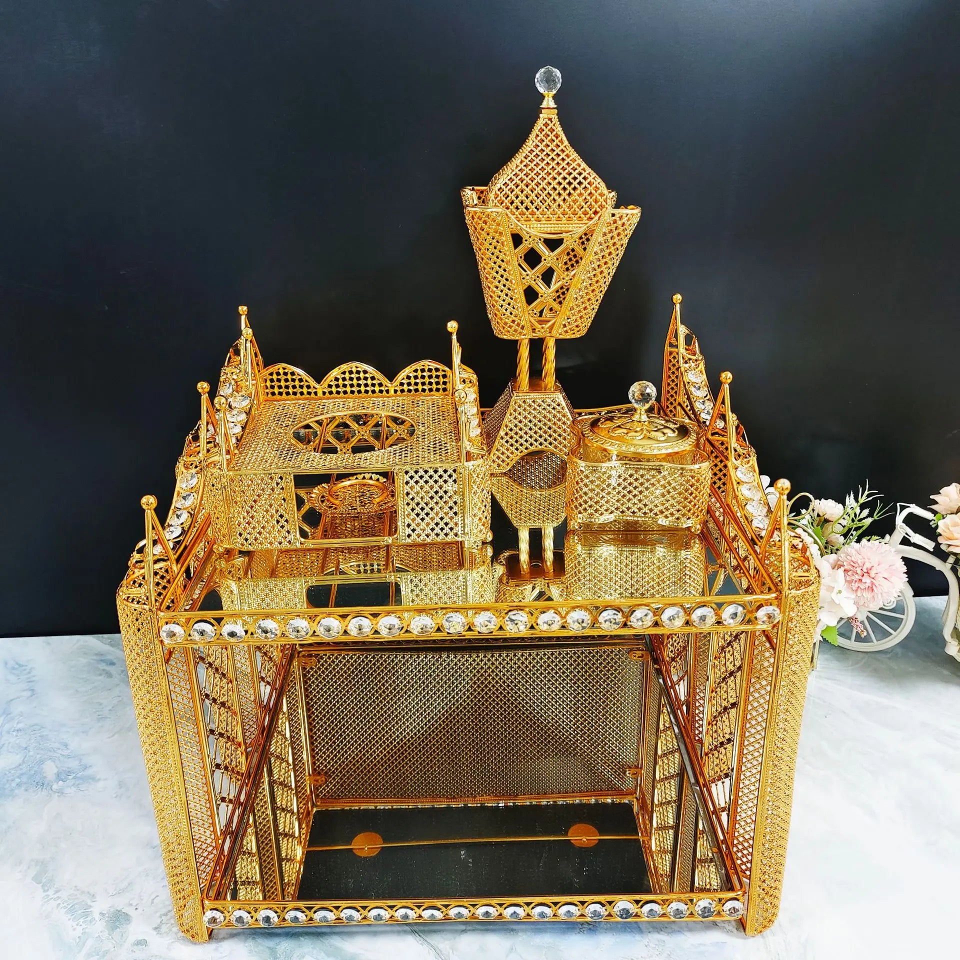 Luxus-Räuchergefäss – Metall/Glas Design – Arabischer Stil