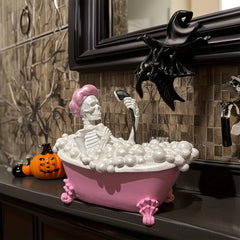 Halloween Deko Skelett - Badewannen-Ornament aus Harz