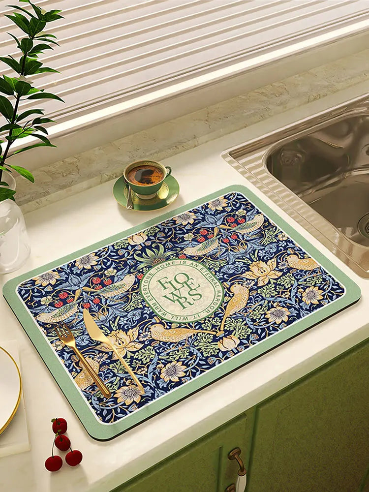 rechteckige schnelltrocknende Diatomschlamm-Matte, Farbe: 7, Grösse: 40x50 cm, japanischer Stil