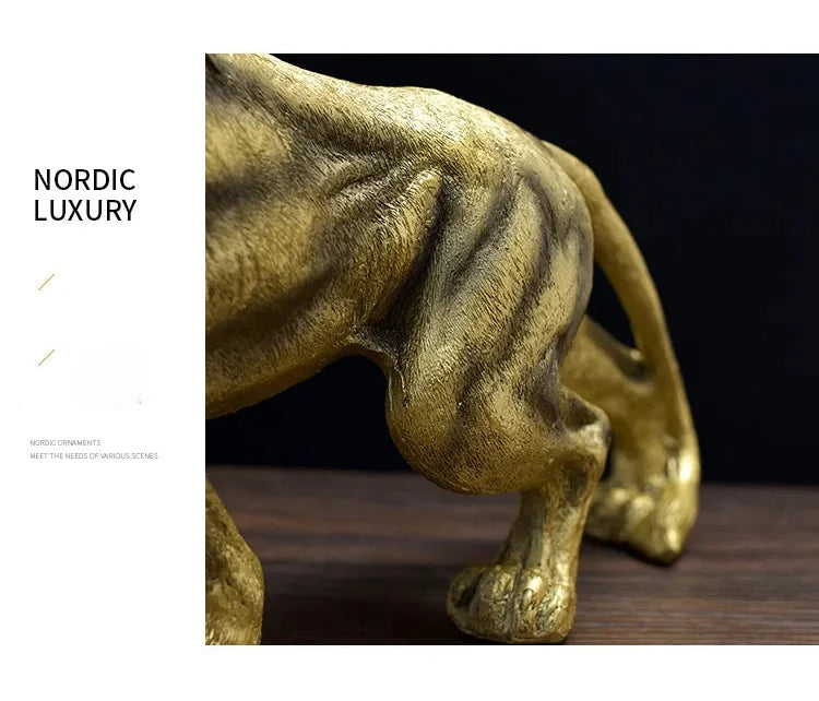 Goldener Löwen-König – Resin-Skulptur – 37CM Tischdeko