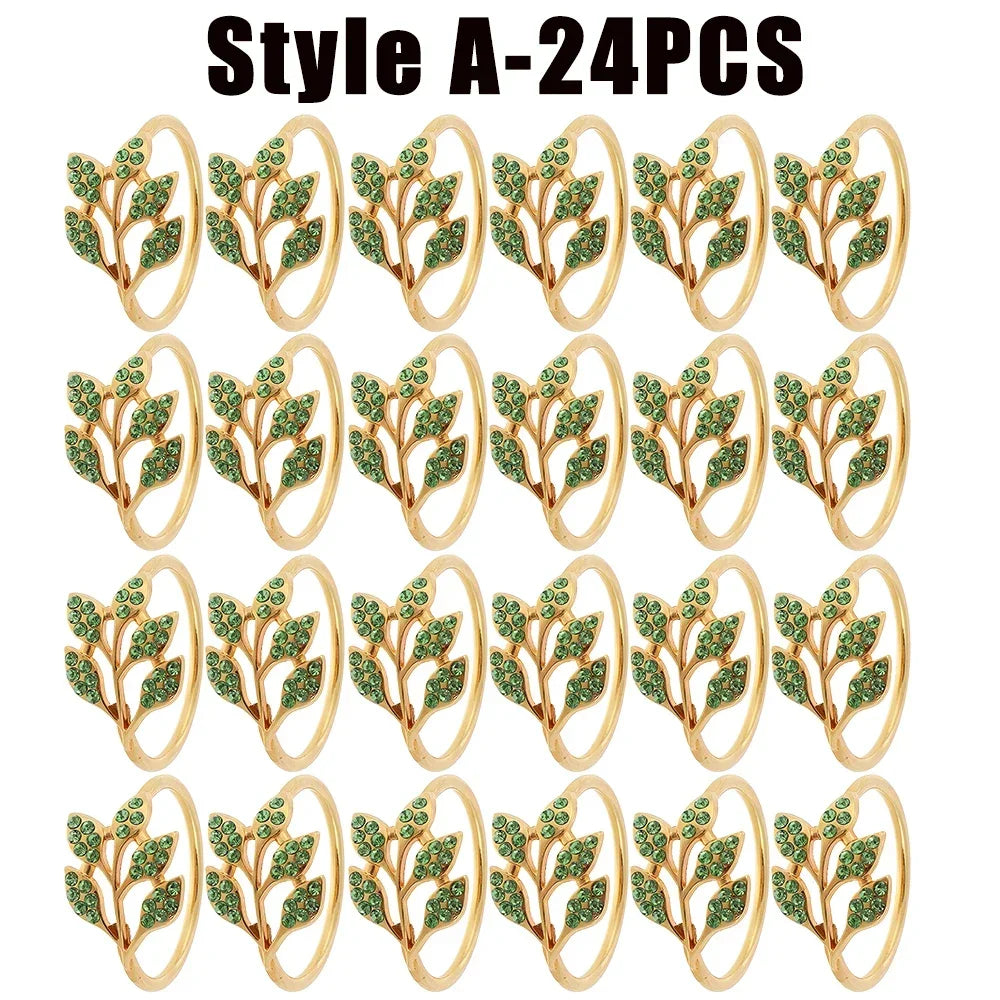 Serviettenringe – Elegantes Blatt-Design – Metallset