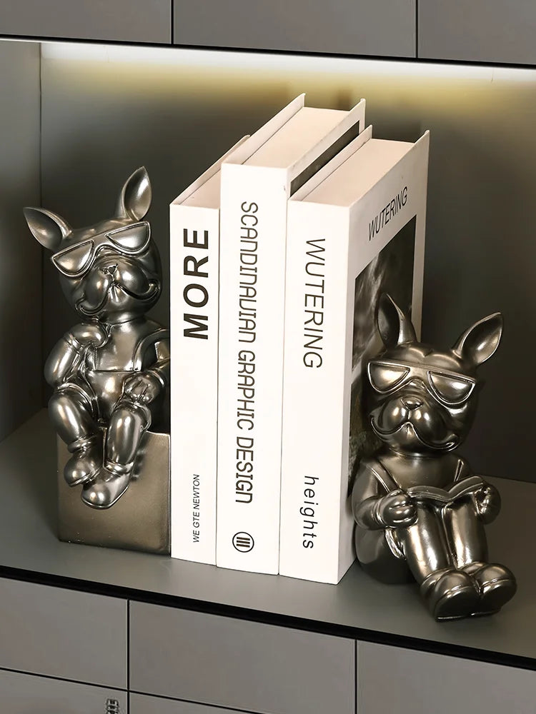 Französische Bulldogge Buchstützen – Harz Nordic Dekor