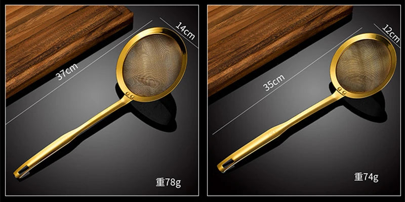 Edelstahl-Skimmer – Goldenes Netz-Design – 5 Grössen