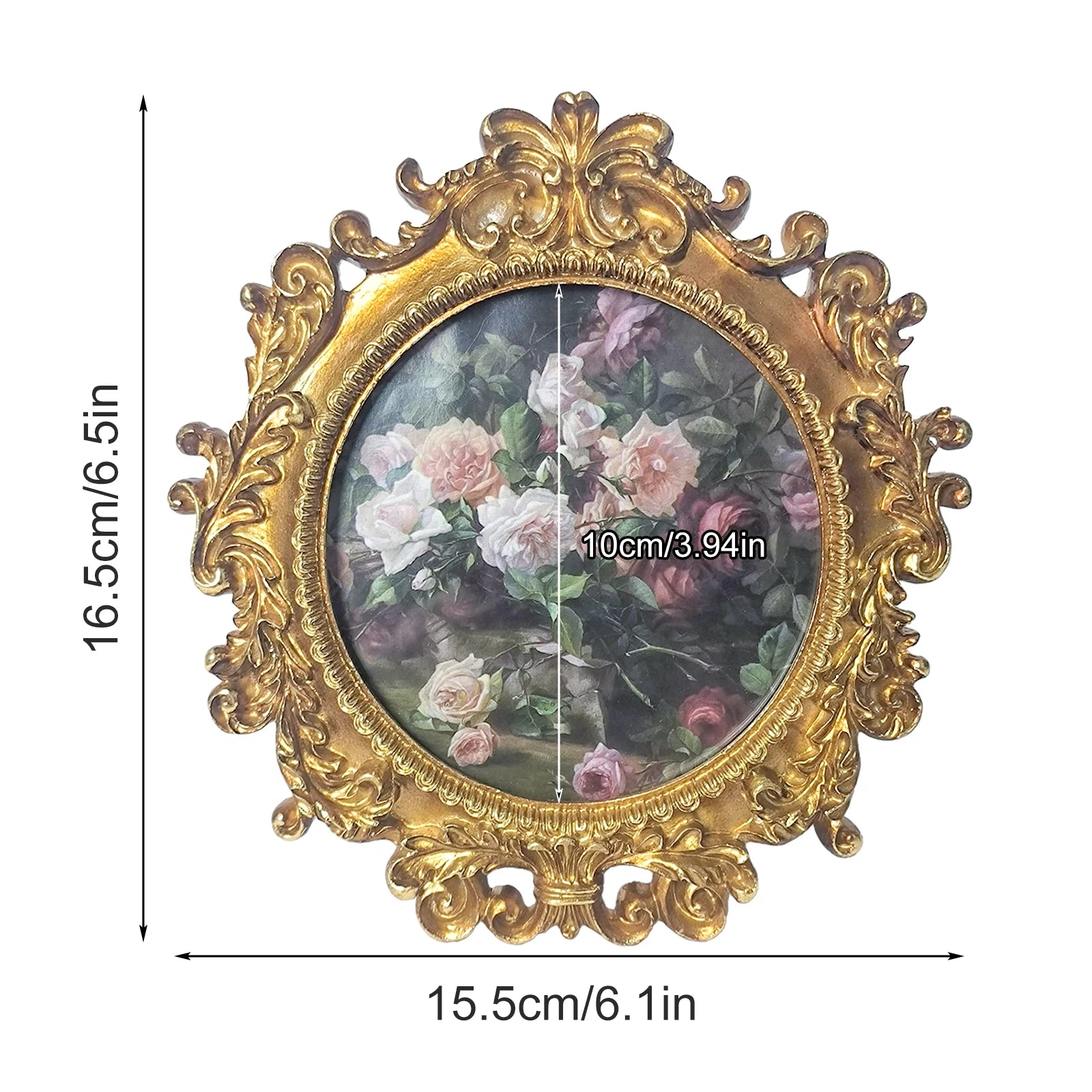 Ovale Vintage Resin Bilderrahmen – Klassisches Gold-Design