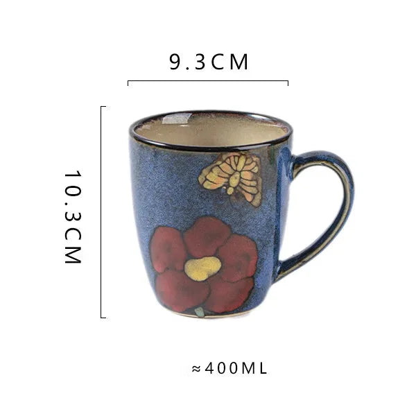 Handbemalte Keramiktasse – Koreanischer Stil – 350ml