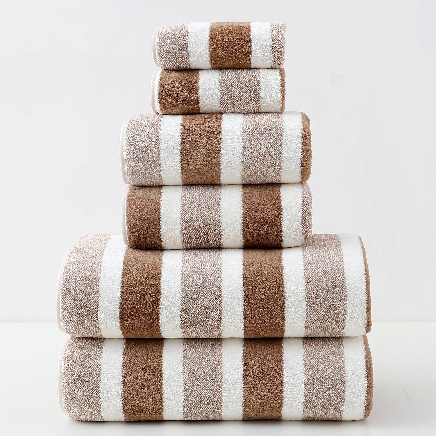 Gestreiftes Handtuchset – Schnell trocknend – Badezimmer